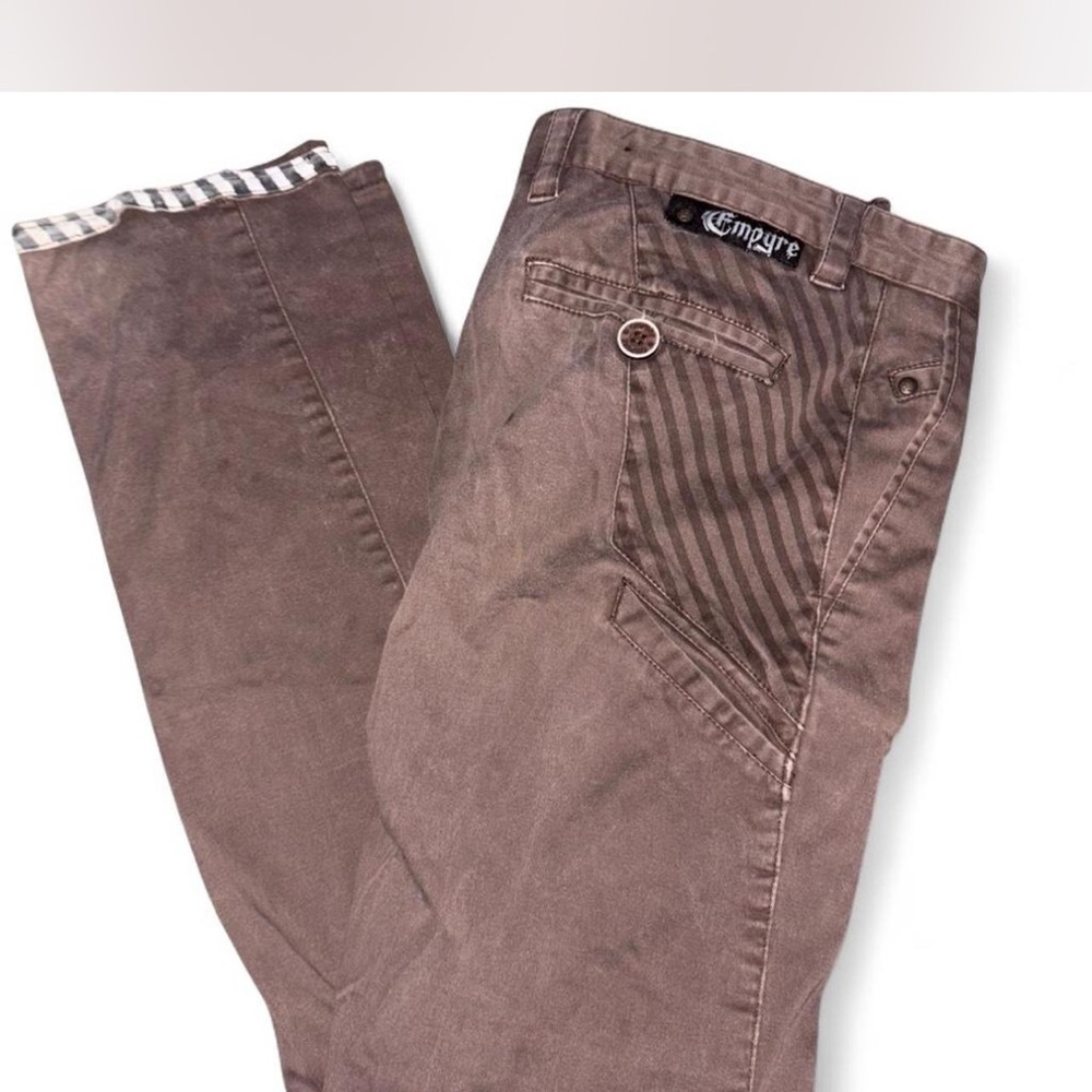 Empyre Men's Tan Chinos with Striped Detail